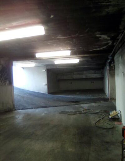 Avant Travaux de Peinture parking à Caen (Remise en était après incendie) - 2B Peinture