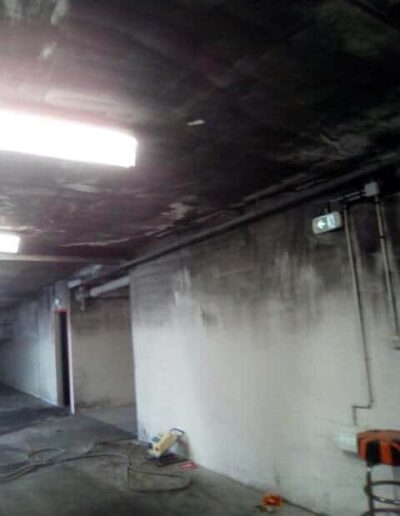 Avant Travaux de Peinture parking à Caen (Remise en était après incendie) - 2B Peinture