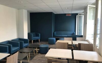 Peinture et Revêtements de sols d&rsquo;un espace pause à Caen – Keolis Twisto